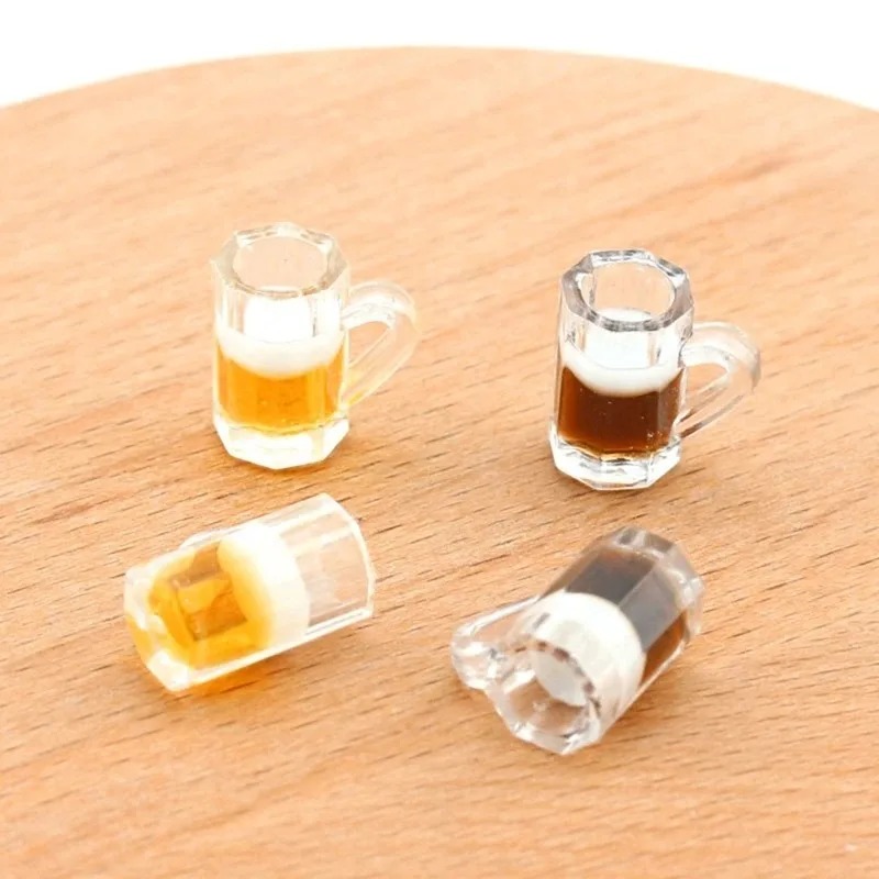 Wine Beer Garden - 10 個樹脂模擬ワインビールカップミニチュアマグモデルドールハウス妖精庭ドリンクウェアシーン装飾アクセサリー