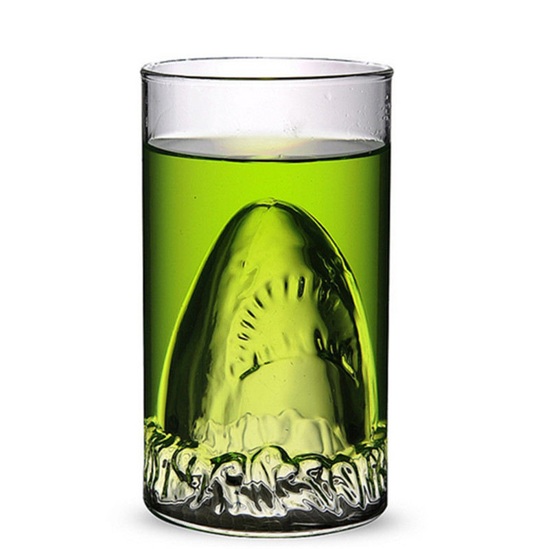 Whisky Beer And Wine - 300mlのサメの形をした二重ガラスのトイレ,ワイン,生,コーヒーカップ