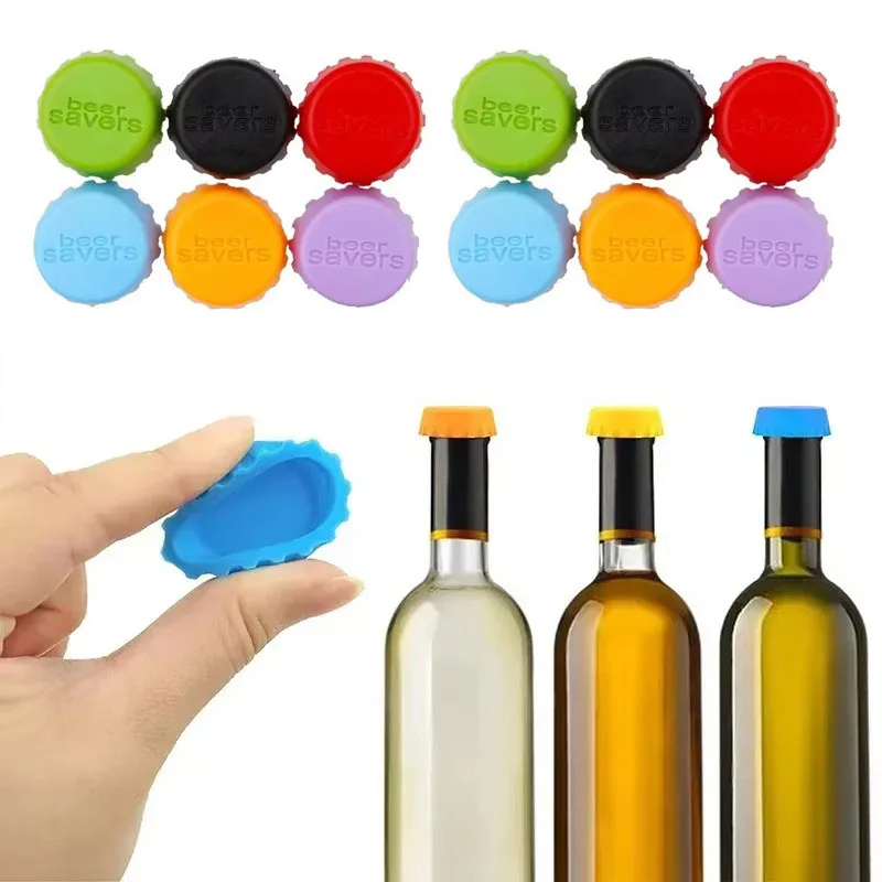 Wine Beer Garden - 6-42個入り キャンディーカラー シリコン製ビールボトルキャップ、バー、自家醸造、ワイン製造、バーウェア、キッチン、ダイニング、ガーデン用