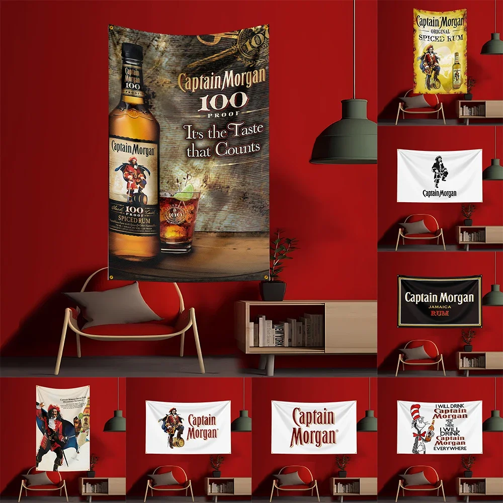 90×150cmの「C-キャプテン・モーガンズ」ラム酒旗。ポ - Wine Beer Garden のレビューと価格