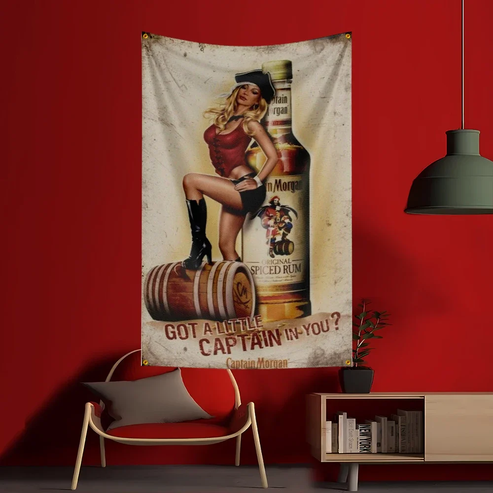 90×150cmの「C-キャプテン・モーガンズ」ラム酒旗。ポ - Wine Beer Garden のレビューと価格